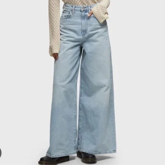 Agolde Light Blue Flare & Wide Leg Jeans - Picture 11 of 13